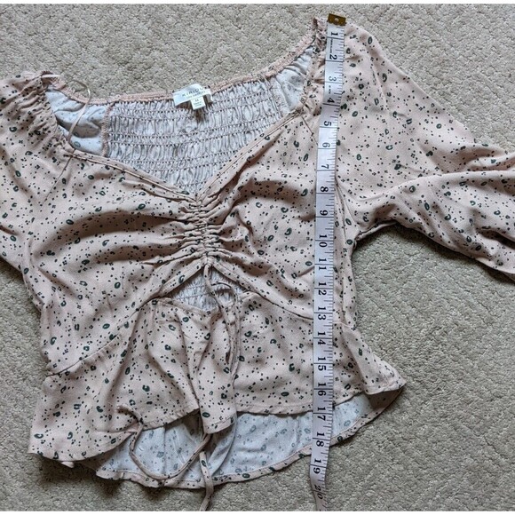 Kirious Los Angeles Top Cropped Ruched Cut Out Y2K Animal Print Smocked Medium - Picture 5 of 10